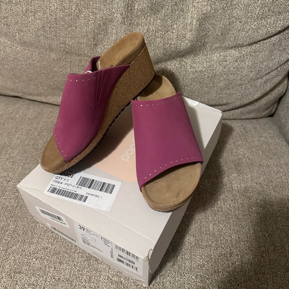 NEW Birkenstock Papillio Namica Suede Sandals Deep Pink Size EU 39 Narrow